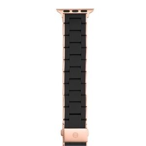 New MICHELE Apple Watch Bracelet Black & Rose Gold